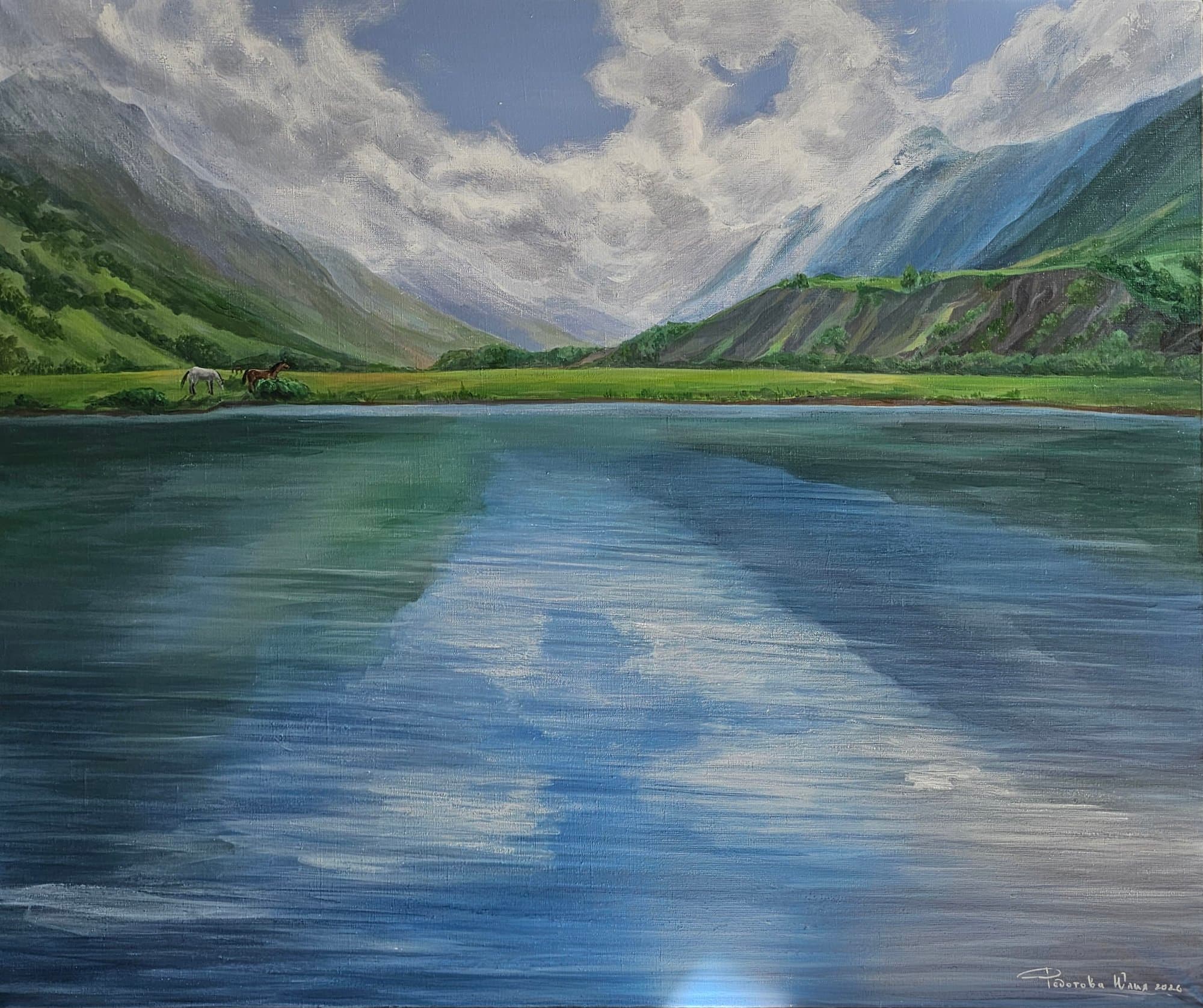 Reflection of Eternity — a mountain lake mirroring the clouds
